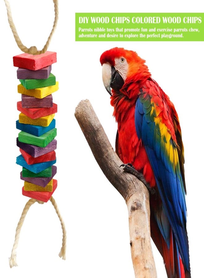 YOLUFER 100 Pieces Parrot Wooden Chewing Toy Parrot Bite Toy Parrot Chewing Blocks for Small, Medium, Large Parrot Budgies Parakeet Cockatiel(Mixed Color) - Image 3
