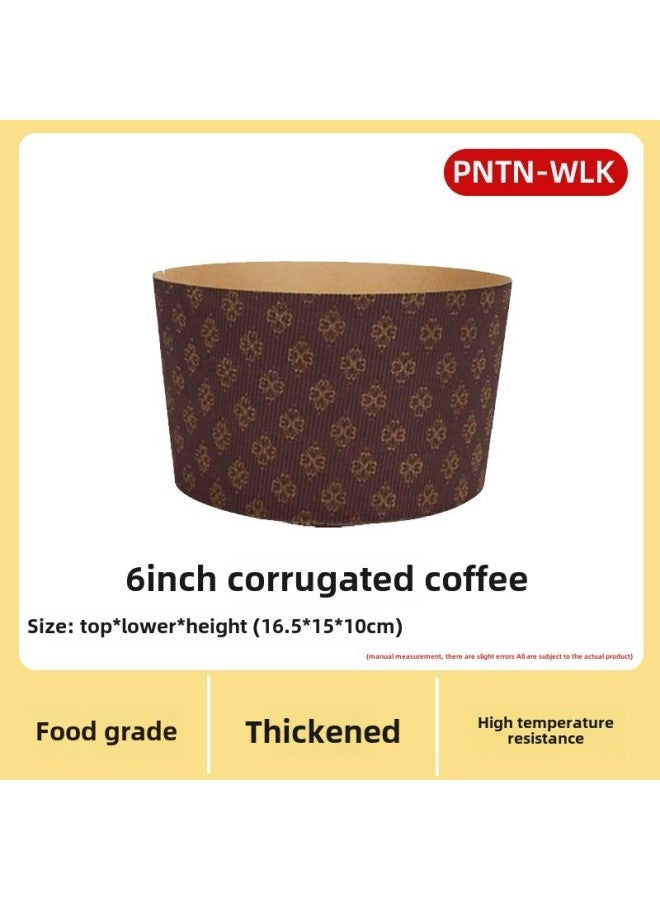 6 Inch Thickened Panna Tony Bread Paper Tray Mold Air Fryer Christmas Bread Cake Corrugated Paper Cup-Specifications:6inch Corrugated Coffee - Image 1