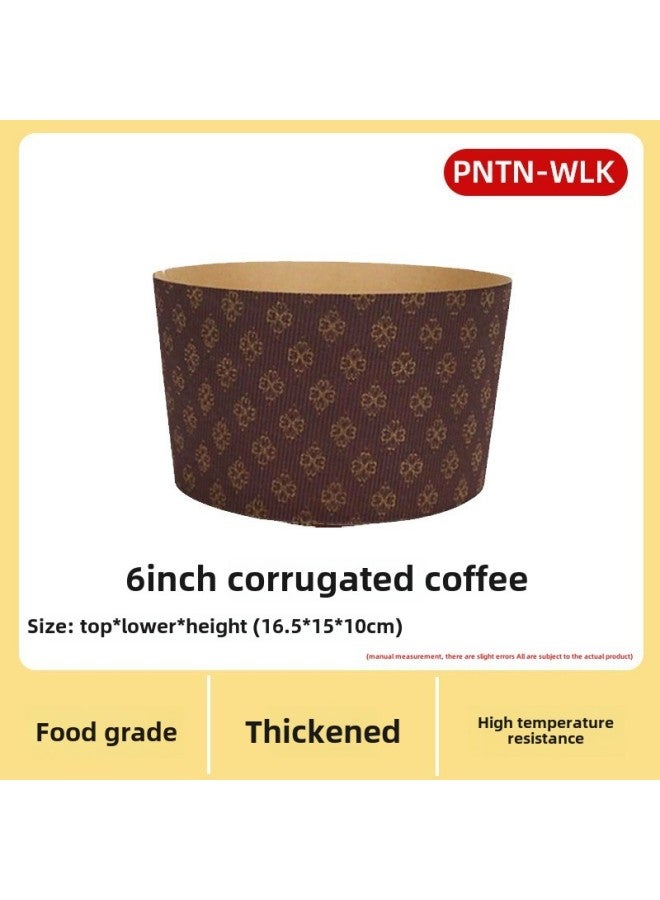 6 Inch Thickened Panna Tony Bread Paper Tray Mold Air Fryer Christmas Bread Cake Corrugated Paper Cup-Specifications:6inch Corrugated Coffee - Image 4