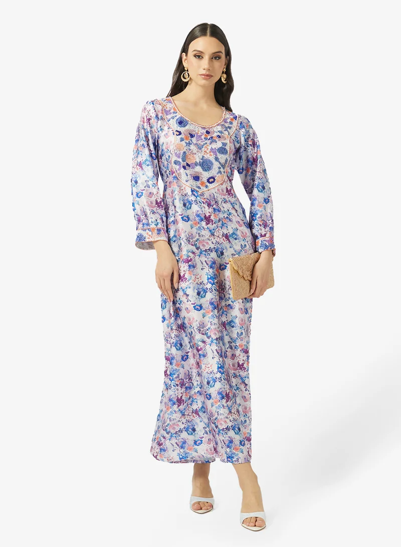 Arabian Closet  Embellished Belted Jalabiya for Women | Best Price UAE