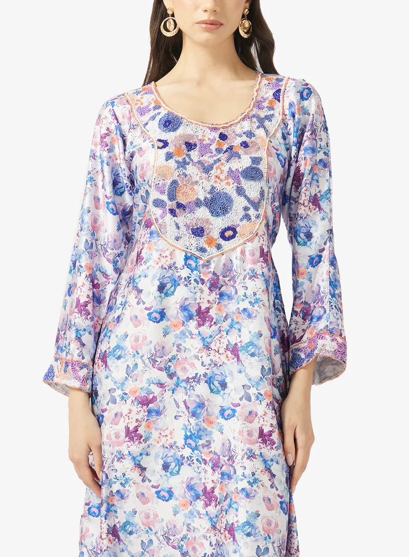 Arabian Closet  Embellished Belted Jalabiya for Women | Best Price UAE