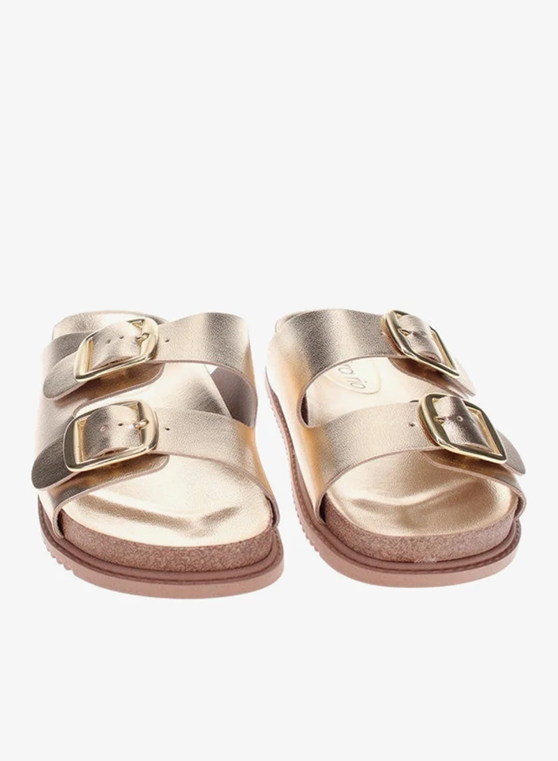 Beira Rio  Beira Rio Ladies Flat Sandals Golden | Made In Brazil for Women | Best Price UAE