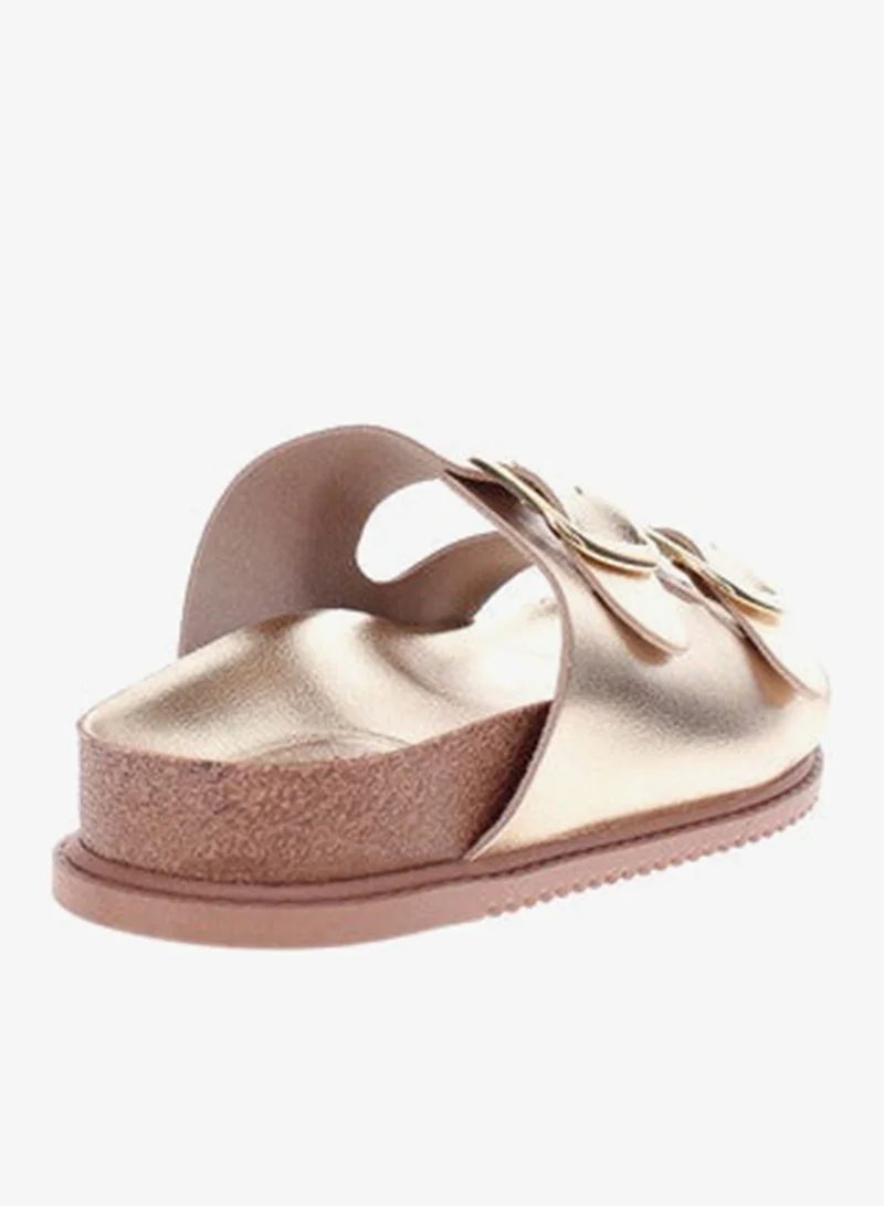 Beira Rio  Beira Rio Ladies Flat Sandals Golden | Made In Brazil for Women | Best Price UAE