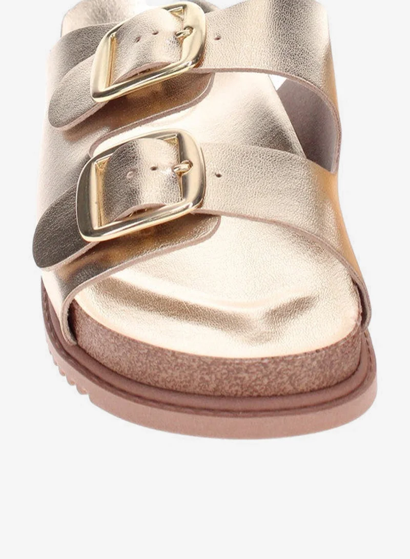 Beira Rio  Beira Rio Ladies Flat Sandals Golden | Made In Brazil for Women | Best Price UAE