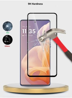 Wtech Motorola Moto G85 / Motorola Edge 50 Fusion / Motorola S50 Neo 5G 2024 Premium Curved Edges UV Full Glue Full Cover Tempered Glass Screen Protector - Clear  - Image 4