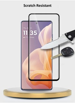 Wtech Motorola Moto G85 / Motorola Edge 50 Fusion / Motorola S50 Neo 5G 2024 Premium Curved Edges UV Full Glue Full Cover Tempered Glass Screen Protector - Clear  - Image 3