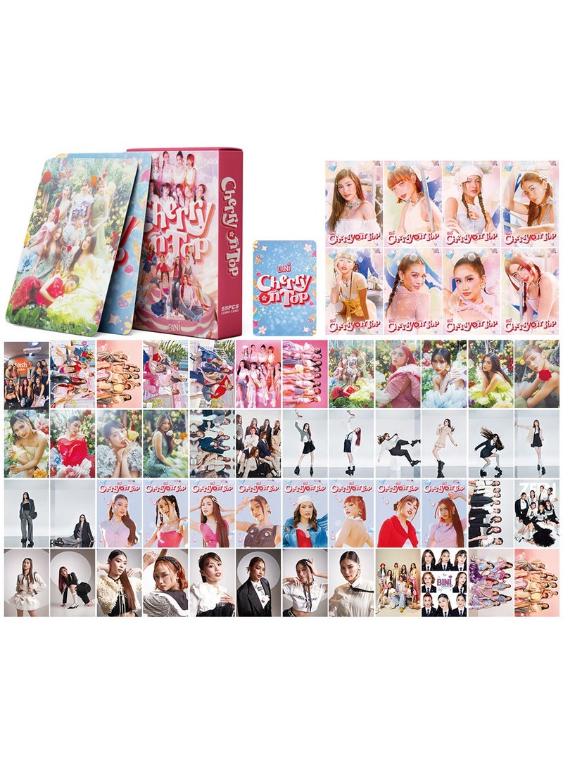 xozgdovg Integrated small card KPOP Korean Wave photo card 55 boxed DIY collection IVE support BINI small card -CHERRY ON TOP 