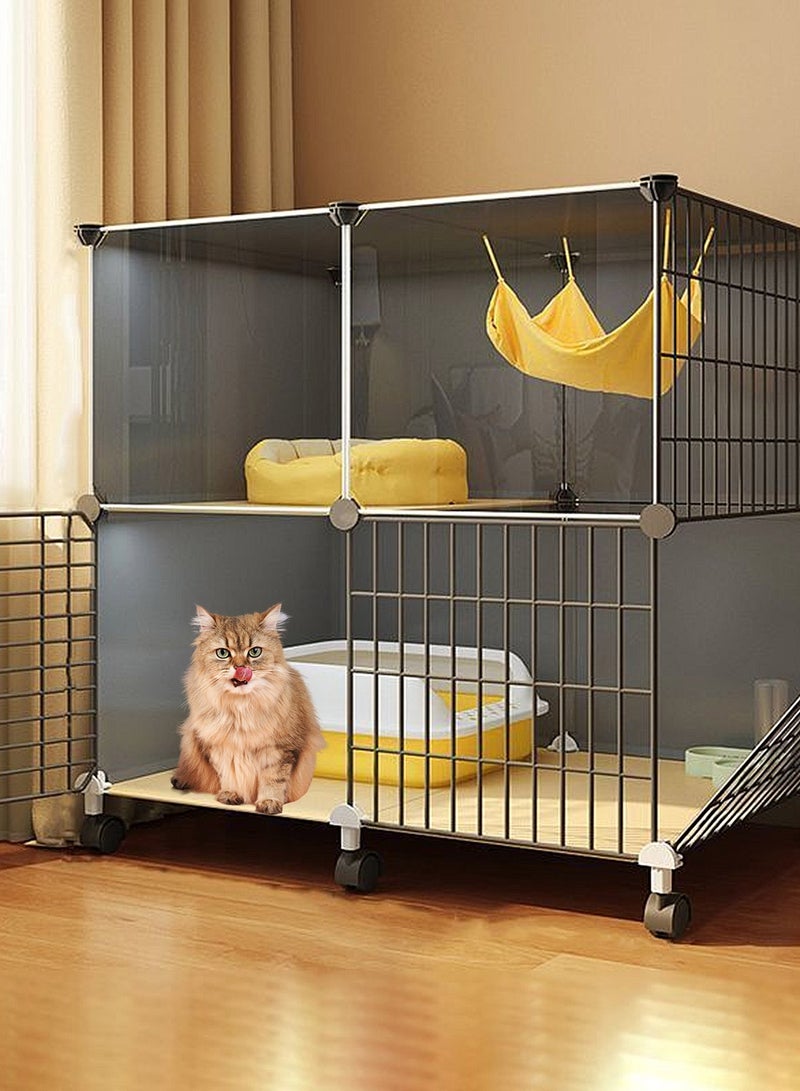 كيدل Cat Cage Small Cat Villa Cat House في الأماكن الداخلية - Image 3