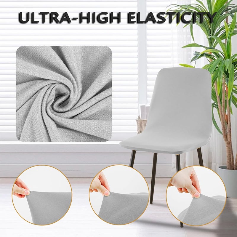 windforgecraft 4Pcs Shell Chair Cover Minimalist Dining Room Chair Covers Stretch Shell Chair Slipcovers Reusable Armless Chair Covers Mid Century Modern Dining Chair Covers for Kitchen Dining Living Room(C) - Image 5