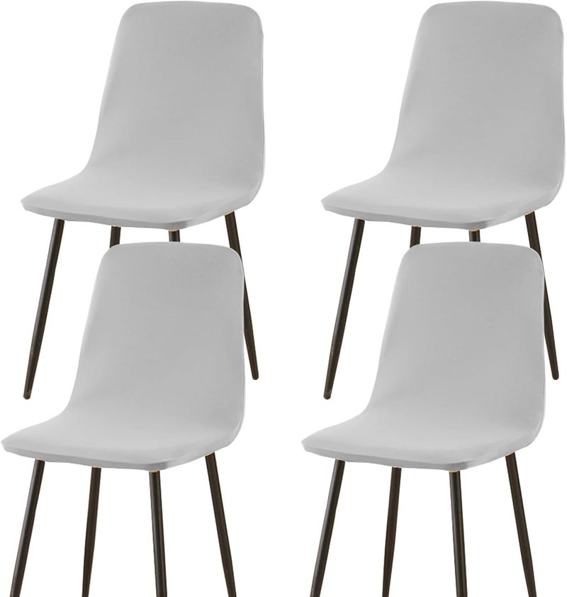 windforgecraft 4Pcs Shell Chair Cover Minimalist Dining Room Chair Covers Stretch Shell Chair Slipcovers Reusable Armless Chair Covers Mid Century Modern Dining Chair Covers for Kitchen Dining Living Room(C) - Image 1