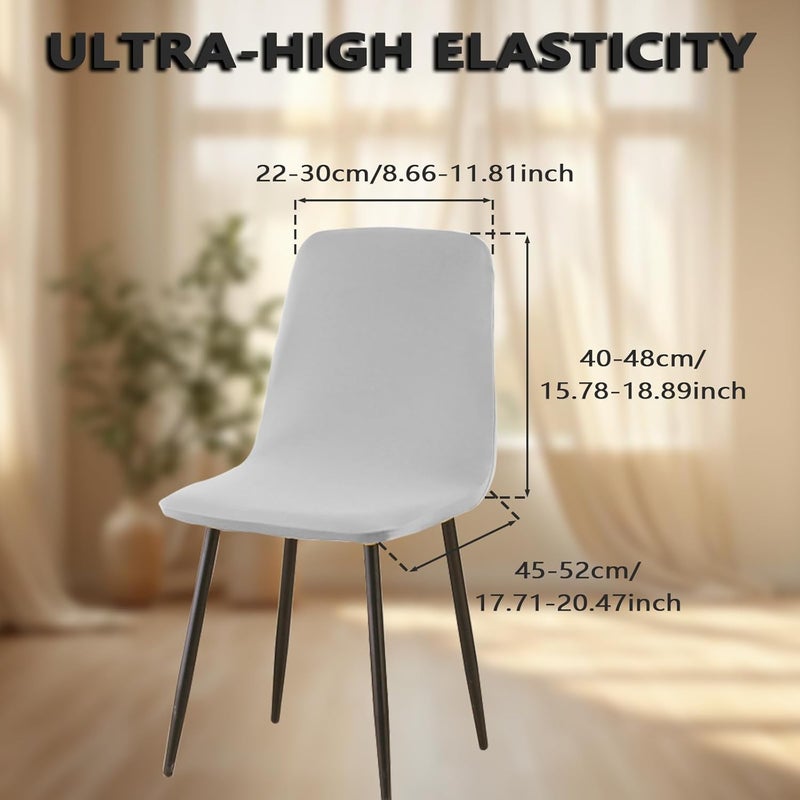windforgecraft 4Pcs Shell Chair Cover Minimalist Dining Room Chair Covers Stretch Shell Chair Slipcovers Reusable Armless Chair Covers Mid Century Modern Dining Chair Covers for Kitchen Dining Living Room(C) - Image 4