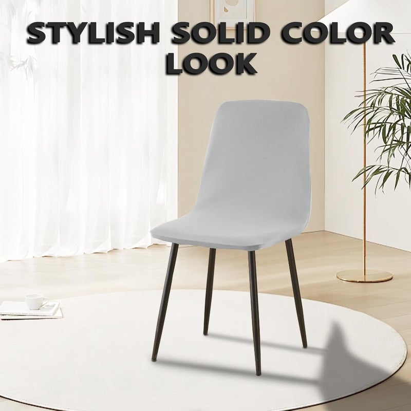 windforgecraft 4Pcs Shell Chair Cover Minimalist Dining Room Chair Covers Stretch Shell Chair Slipcovers Reusable Armless Chair Covers Mid Century Modern Dining Chair Covers for Kitchen Dining Living Room(C) - Image 2