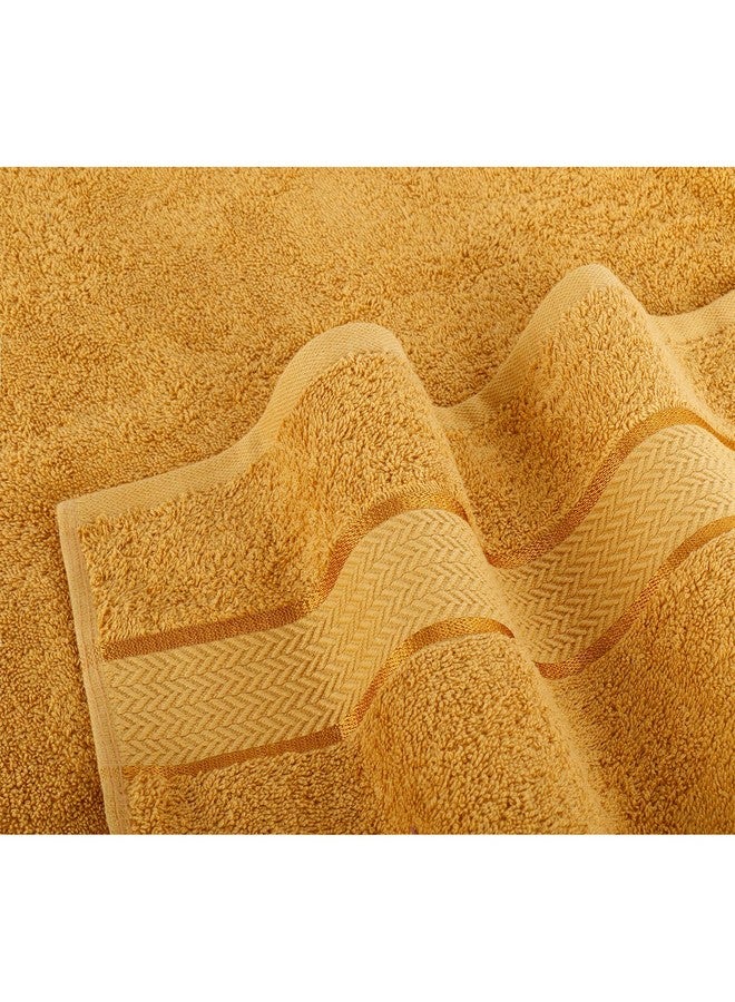 CRAFTBERRY Luxury Bath Towels Set-100% Cotton- 2 Bath, 2 Hand & 2 Washcloths - Large, Premium, Thick, Fluffy, Absorbent, Quick Dry, Soft & Plush - 6 Piece Luxury Bathroom Towels - Gold/Golden - Image 2