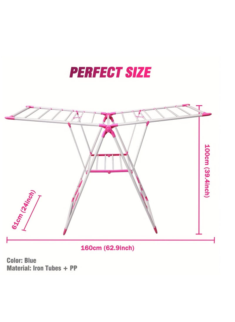 Chase Up Clothes Drying Stand 20 clips clothes dryer stand with Adjustable Folding Wing and Clips Clothes Hanger Stand Drying Rack clothes rack, Clothes Rack for Drying Clothing, Cloth Drying Stand  - Image 3