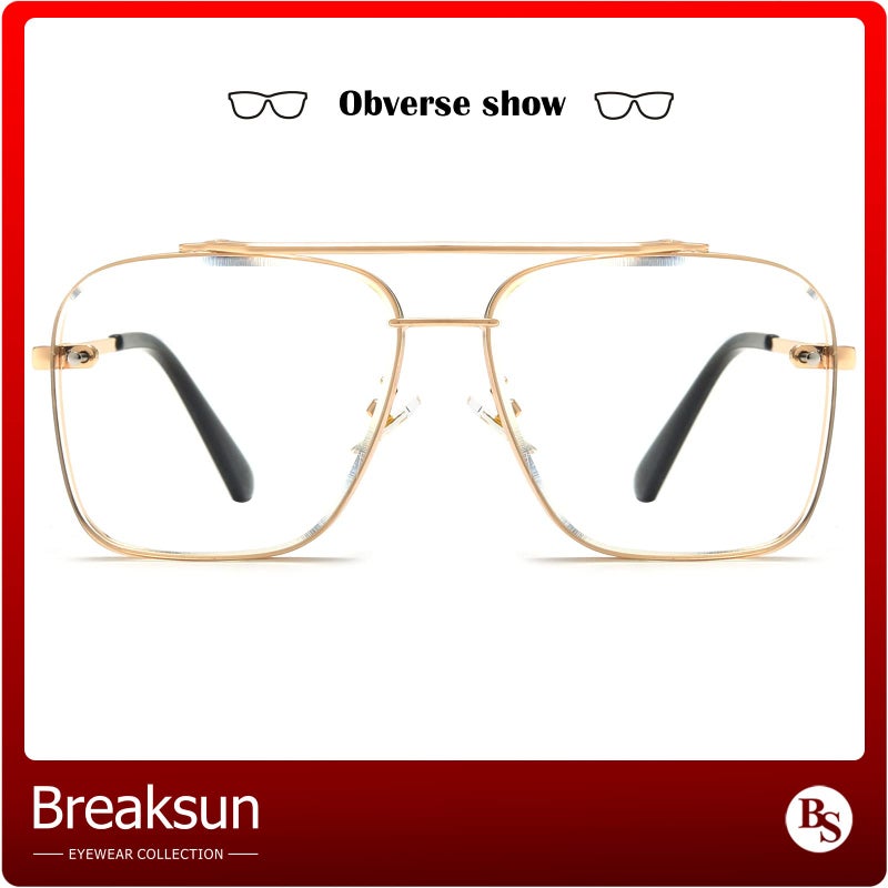 Breaksun نظارات شمسية من بريكسون - تصميم طيار، عدسات متدرجة - إطار ذهبي، عدسات شفافة - Image 4