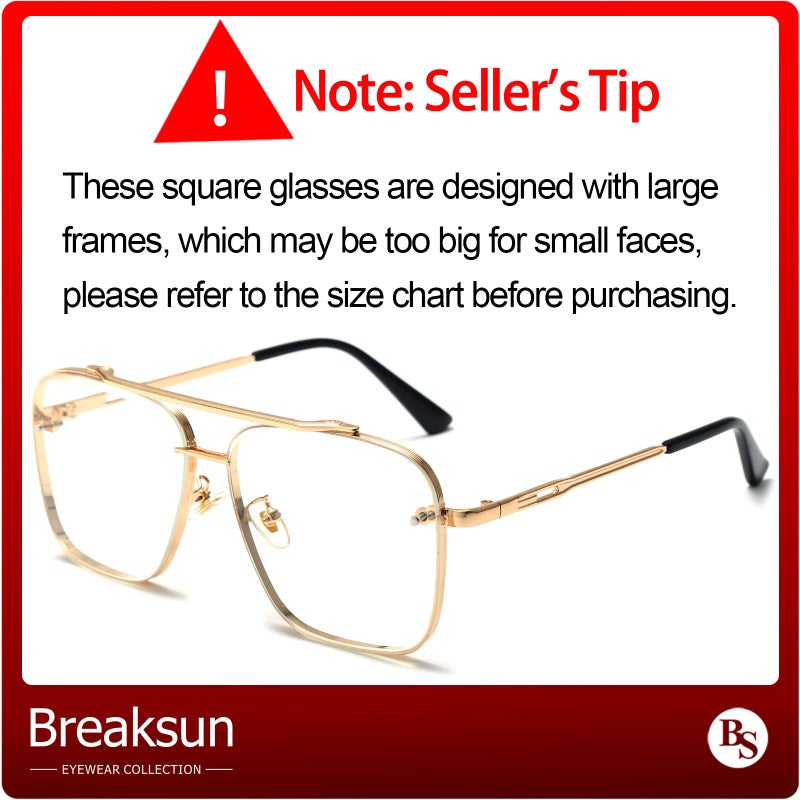 Breaksun نظارات شمسية من بريكسون - تصميم طيار، عدسات متدرجة - إطار ذهبي، عدسات شفافة - Image 3