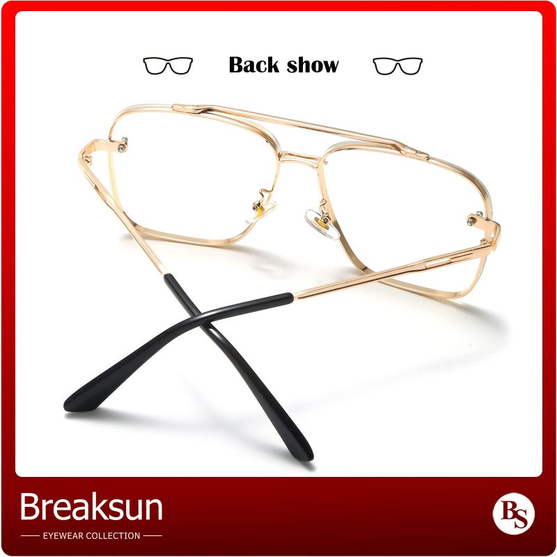Breaksun نظارات شمسية من بريكسون - تصميم طيار، عدسات متدرجة - إطار ذهبي، عدسات شفافة - Image 5