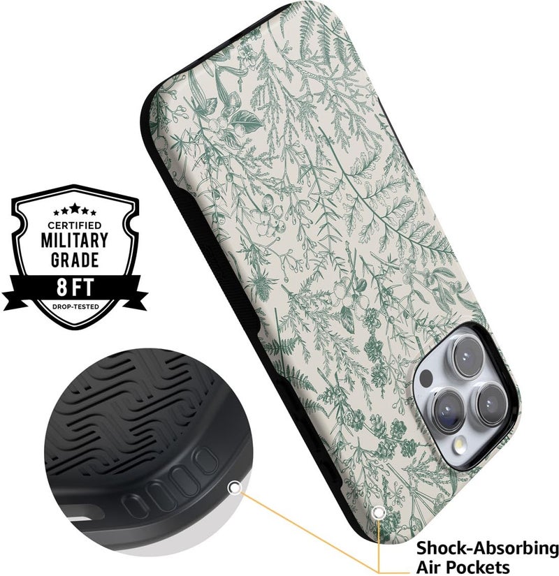 Casely iPhone 16 Pro Max Case | Sage Garden | Green Floral | Bold Protective Design | Compatible with MagSafe - Image 2