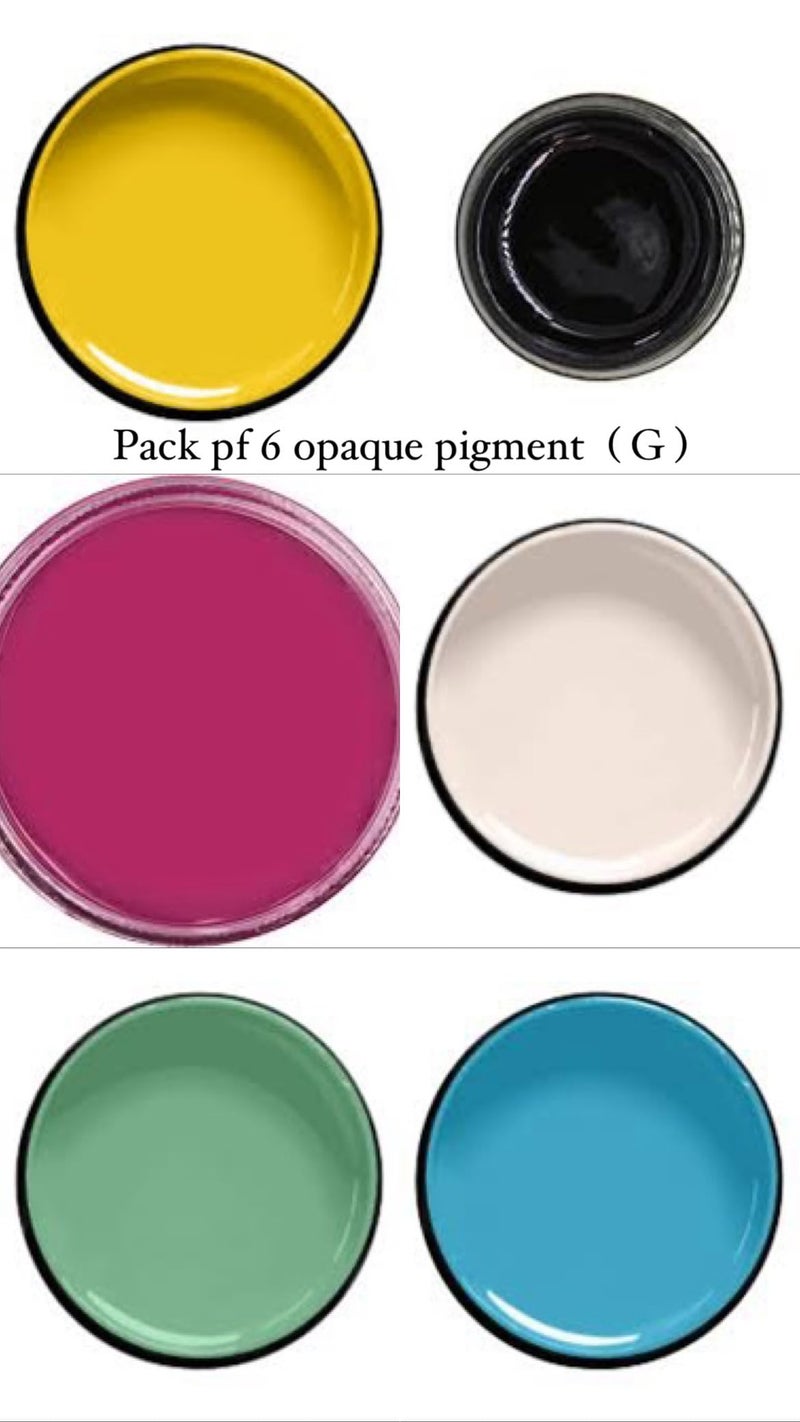 IRIKA Opaque Paste Pigment Resin Art Pigment Set - 6 Colors, 20g Each (Yellow, Pink, Black, White, Pista Green, Pale Blue) - Image 3