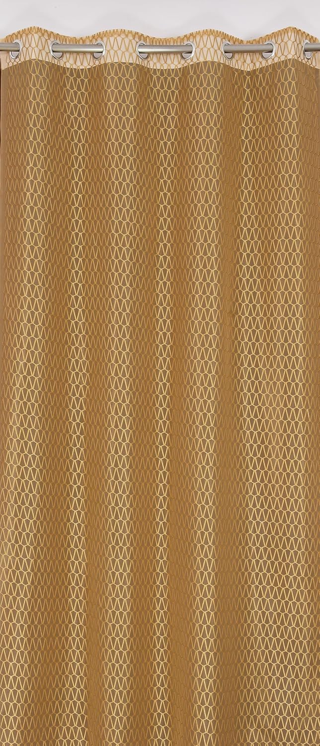 Soulful Creations Soulful Creations Sheer Net Transparent Curtains Golden Window 4 x 7 Feet 2 Piece  - Image 4