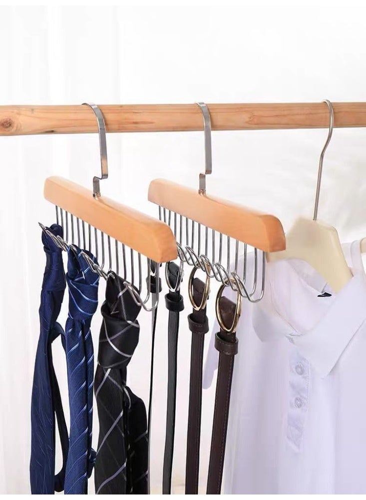 Smart Hook Clothes Hanger and Organizer with 8 Hooks for Organizing Scarves, Women's Underwear, and Men's Tie Puller - 8 Hook Closet Hanger and Organizer - Organize clothes and save space with this unique piece; Perfect for organizing pants, scarves, and ties smoothly and easily - Multi-Hook Clothes Organizer - 8 Stainless Steel Hooks - Space Saving and Smart Design - Image 4