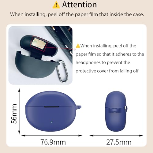 USTIYA Case for Oppo Enco Air 4/4 Pro and for OnePlus Nord Buds 3 Pro Wireless Headphones Protection Cover Full-Body Soft Silicone with Keychain Headphone Accessories Funda Carcasa (Black) - Image 4