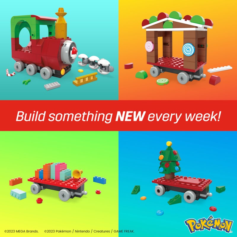 Mega Brands MEGA Pokemon Action Figure Building Toys, Holiday Train with 373 Pieces, 4 Poseable Characters, Gift Idea for Kids - Image 3