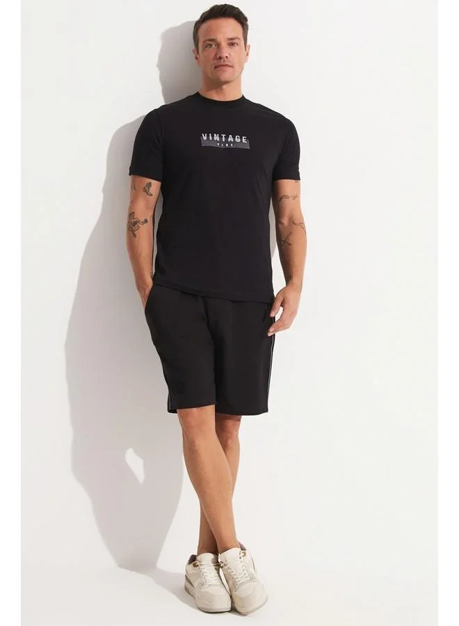JUNE June Men Printed T-Shirt Black