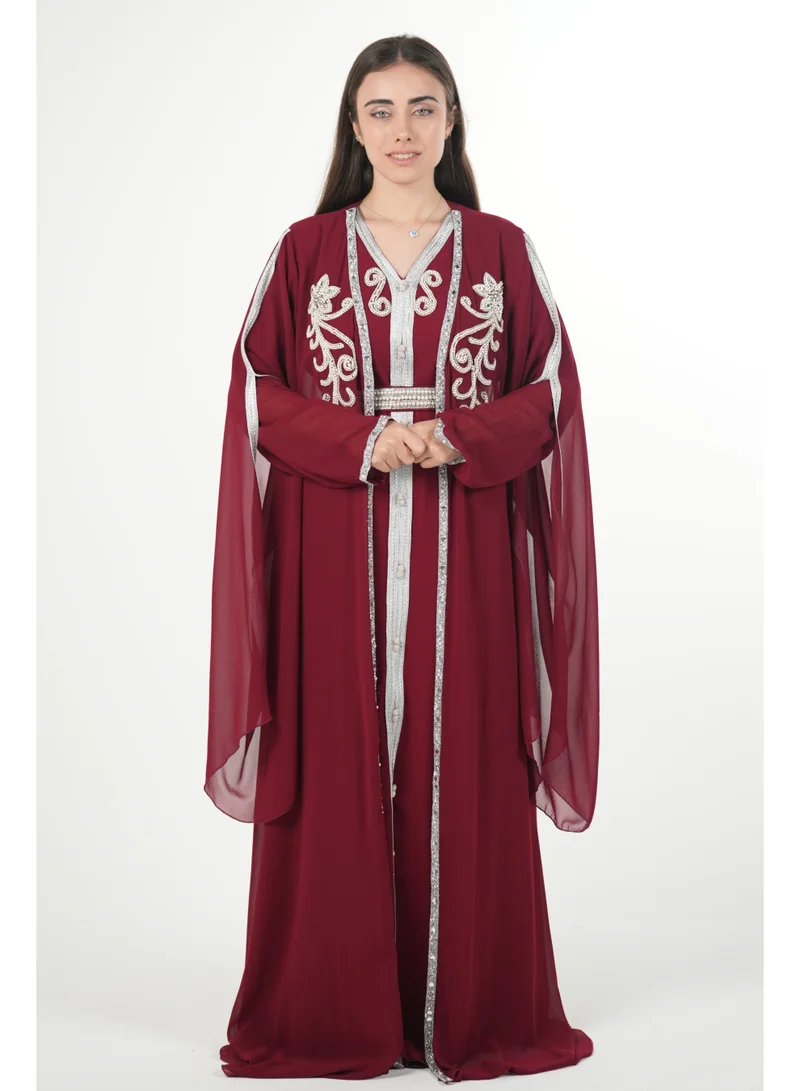 AL BENT AL SHARQIEH embroidered chiffon kaftan dress