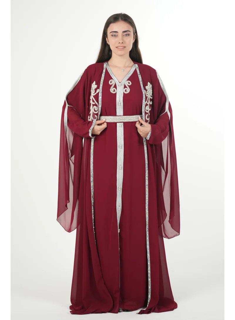 AL BENT AL SHARQIEH embroidered chiffon kaftan dress