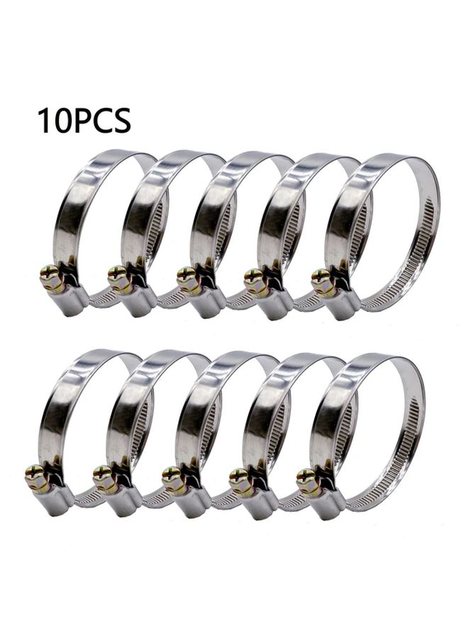 Heavy Duty 10pcs Gray Stainless Steel Hose Clamps Adjustable 70 90mm Rustproof - Image 4
