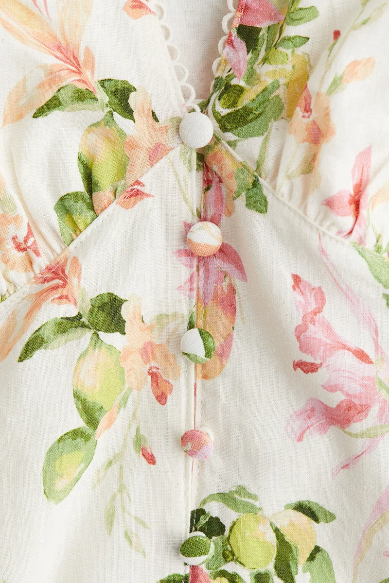 اتش اند ام فستان مزيج الكتان