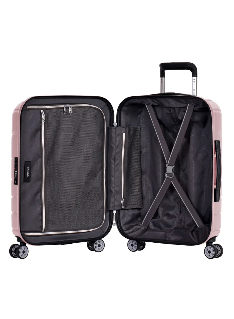 إيمينينت Voyager Hard side Travel Case Luggage Trolley Makrolon Lightweight with 4 Quiet Double Spinner Wheels Suitcase with TSA Lock KH91 Pink
