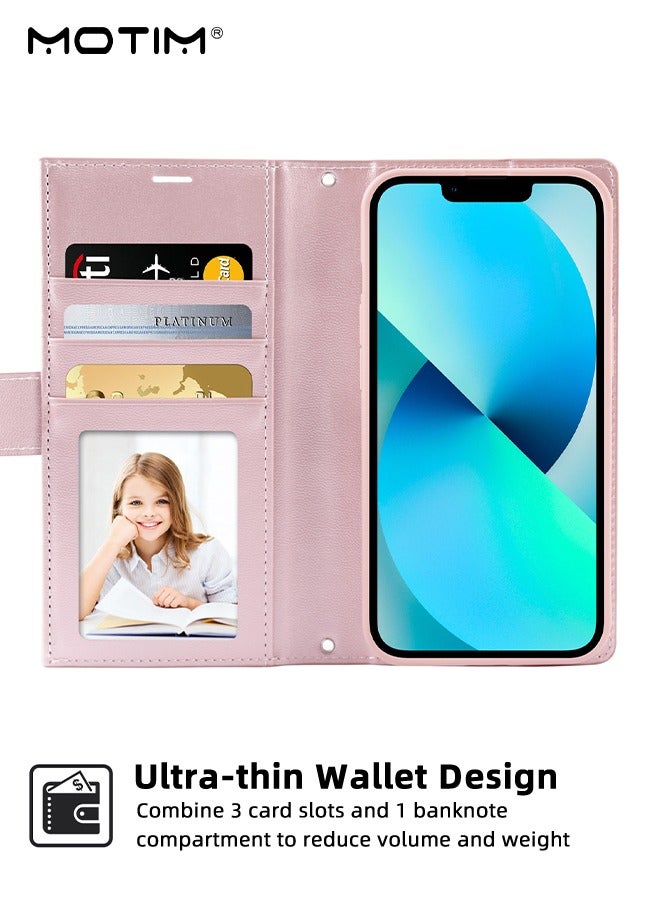 Motim Crossbody iPhone 15 Wallet Phone Case with Shoulder Strap, iPhone 15 Leather Wallet Bag with Card Holder, Shockproof Protection Wallet Handbag, Kickstand Cover Phone Case  - Image 3