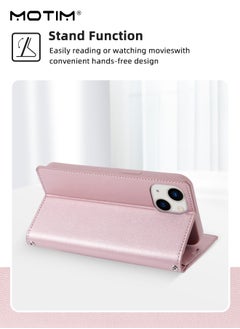 Motim Crossbody iPhone 15 Wallet Phone Case with Shoulder Strap, iPhone 15 Leather Wallet Bag with Card Holder, Shockproof Protection Wallet Handbag, Kickstand Cover Phone Case  - Image 5