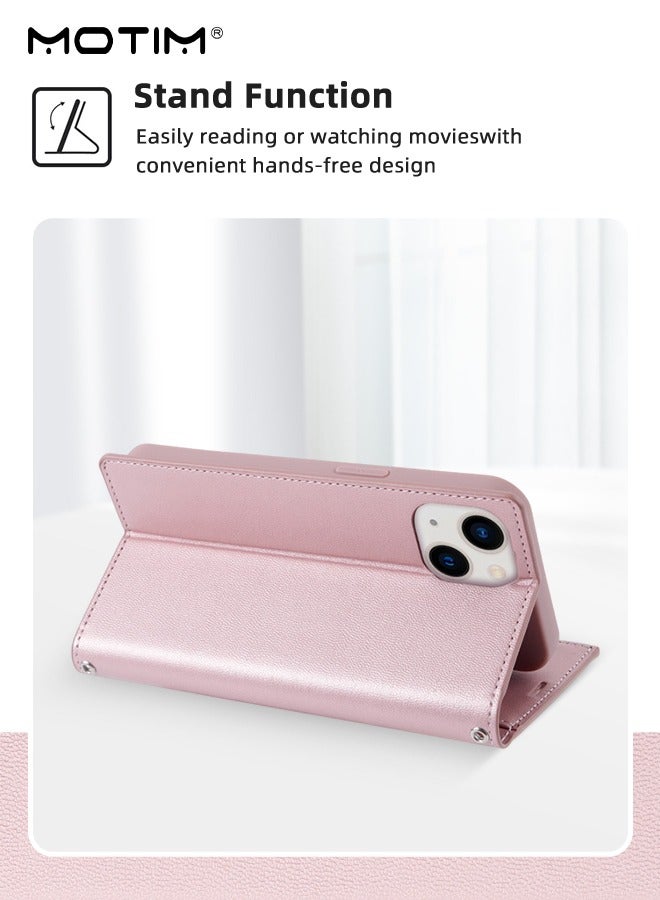 Motim Crossbody iPhone 15 Wallet Phone Case with Shoulder Strap, iPhone 15 Leather Wallet Bag with Card Holder, Shockproof Protection Wallet Handbag, Kickstand Cover Phone Case  - Image 5