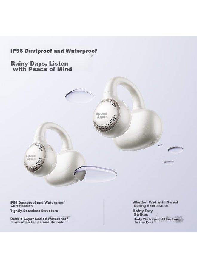 Walker Flower Zero Clip Ear Clip Headphones Open Wireless Bluetooth Headphones Comfortable To Wear Long Battery Life Suitable For Apple, Huawei, Xiaomi Aurora Purple - Image 3
