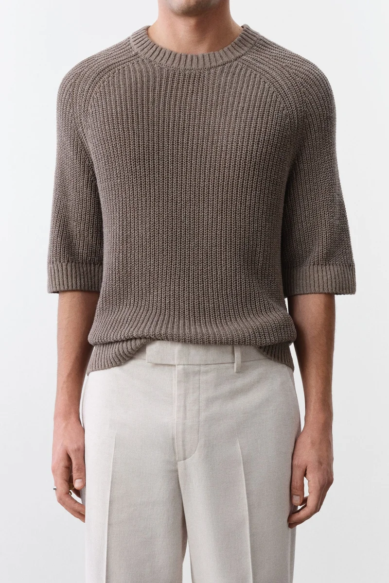 اتش اند ام Regular Fit Tailored linen-blend trousers