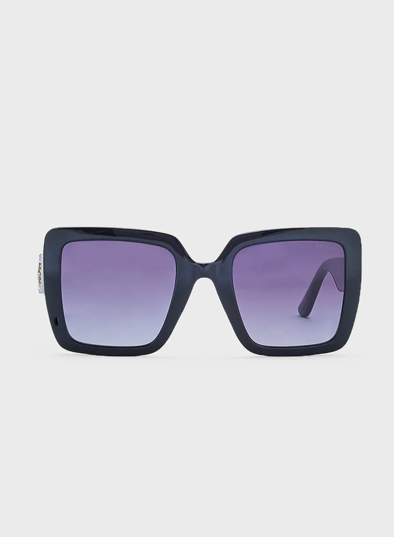 جس Square Uv-Protected Oversized  Sunglasses