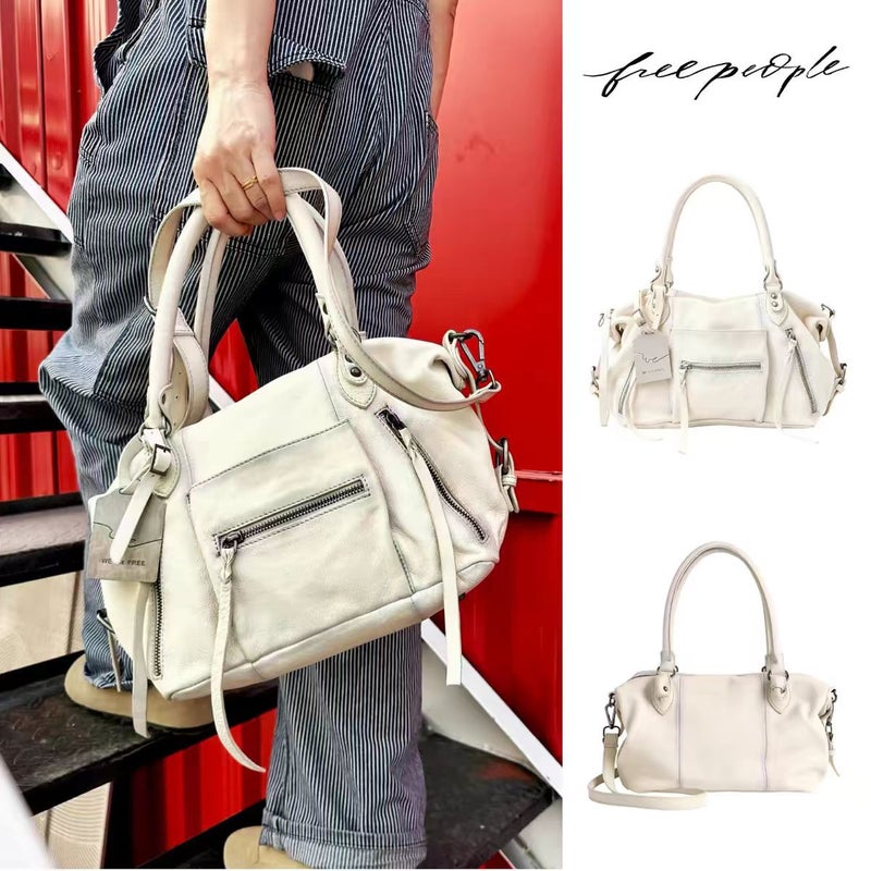 Women's Distressed PU Leather Shoulder Bag - Image 1