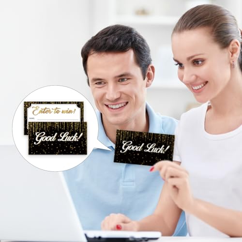 ABURRORI 600 Pcs Black Gold Enter to Win Raffle Tickets Cards 3.5 x 2 Inch Entry Form Ticket Cards for Contest, Auction, Raffles, Ballot Box with Space for Name, Email Address Phone Number Fields (600) - Image 5
