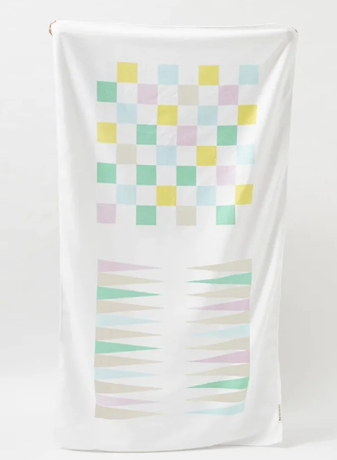 SUNNY LIFE Summer Games Beach Towel | Kids Cotton Towel with Playful Prints | Lightweight & Absorbent Towel for Beach, Pool, and Outdoor Fun | Multi-Color Beach Towel