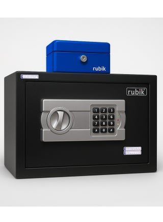 2pcs A4 Documents Size Safe Box Digital Keypad and Key Lock + Cash Box, Security Locker Protect Cash Jewelry Passports for Home Office 6Kg (Size 25x35x25cm) Black/Blue - pzsku/ZBDBE0D1E03A393922094Z/45/1751448555/d48f4072-c856-440c-be94-8950feefdaa6