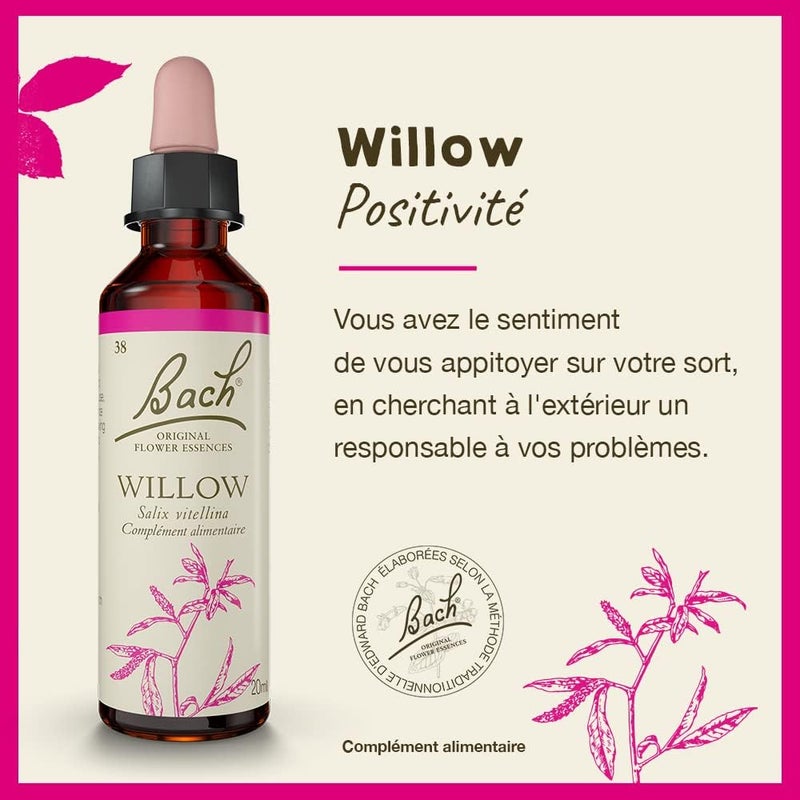 Bach Original Flower Remedy Dropper Willow Flower Essence 20 ml Multi - Image 2