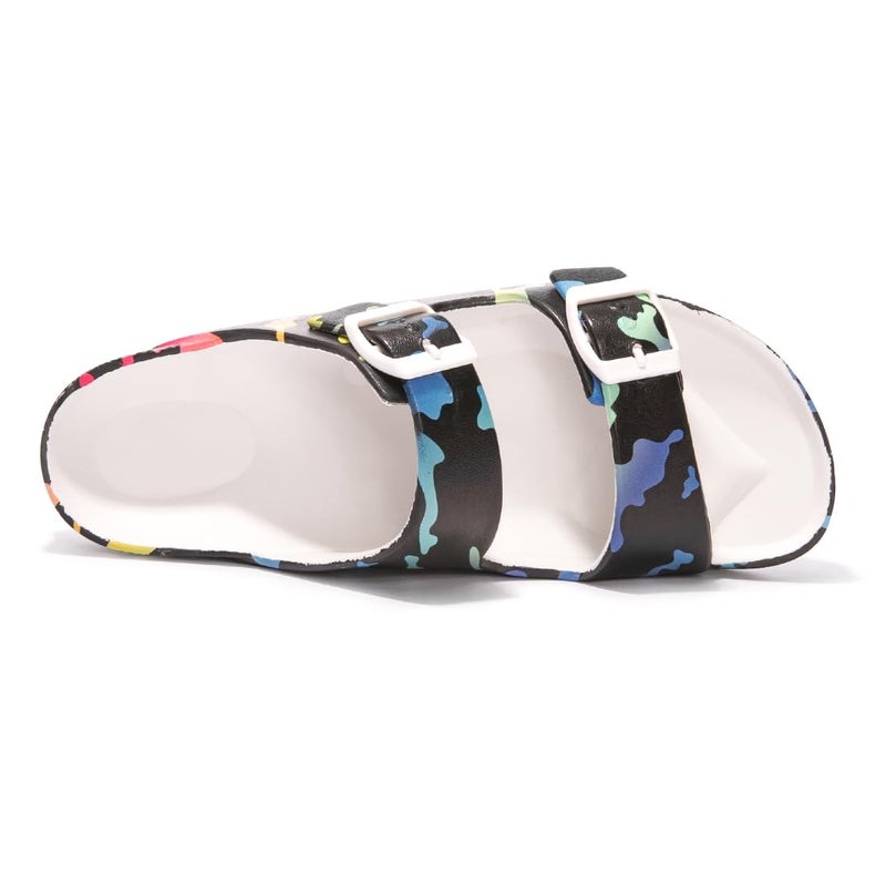 FUNKYMONKEY Women's Plastic Sandals New Upgrade Quality EVA Waterproof Double Buckle Adjustable Slides Shoes (11 M US,Camouflage on black/XPZ) - Image 3