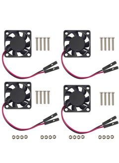 4 PCS Raspberry Pi 4 Fan, Raspberry Pi Cooling Fan Brushless 3.3V 5V DC Silent Fan for Raspberry Pi 4B / Pi 3B+ / RetroFlag NESPI Enclosure (30mmx30mmx7mm) (Black)