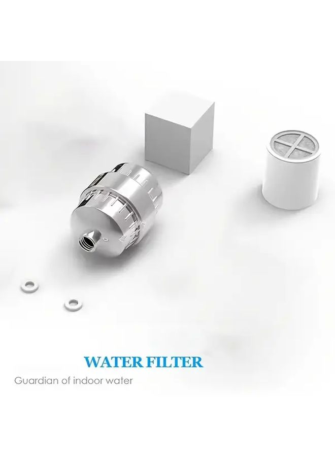 Silvery Shower Head Water Filter With Activated Carbon 20 Stage Chlorine Removal - Image 5