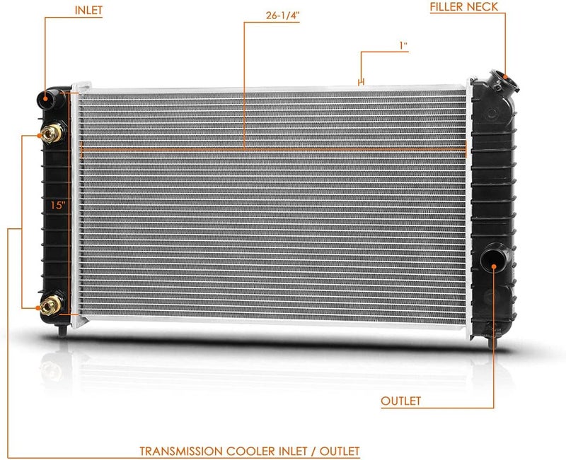 PM Performotor DPI-1825 OE Factory Style Aluminum Core Radiator Compatible with 96-05 Chevy Blazer S10/GMC Jimmy Sonoma 4.3L MT - Image 2