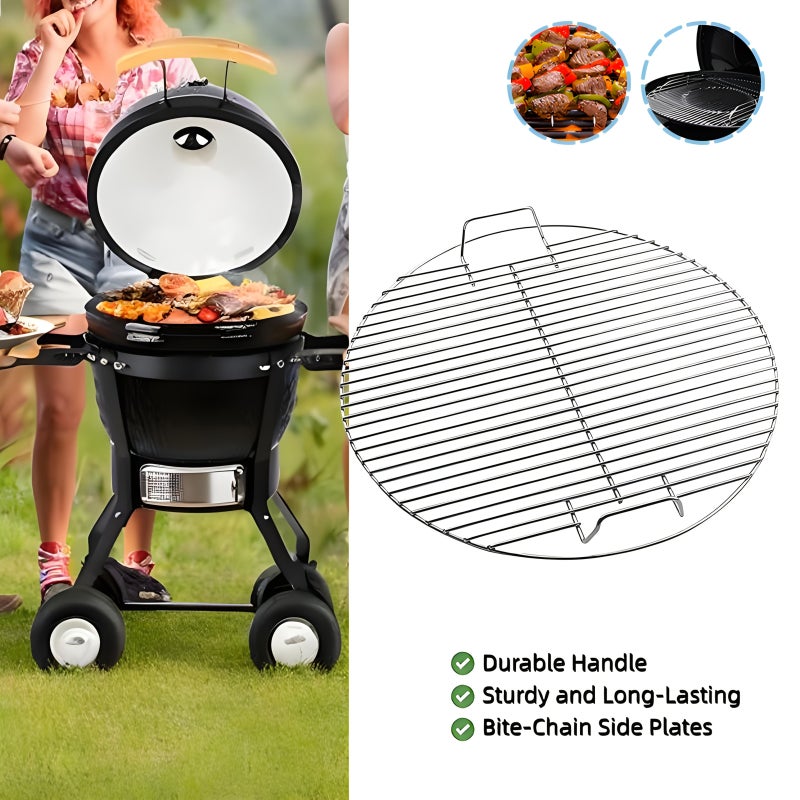 17.52 إنش، غطاء شبكي دائري كبير بدون غطاء، جزء بديل لشواية الفحم، شواية BBQ محمولة بحجم كبير، متينة وقوية، سهلة التنظيف، مناسبة لمختلف مكونات الشواء، للطهي في الهواء الطلق، التخييم، حفلات الشواء، النزهات، وشواء الفناء الخلفي. - Image 3