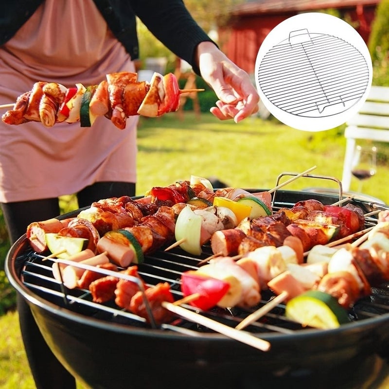 17.52 إنش، غطاء شبكي دائري كبير بدون غطاء، جزء بديل لشواية الفحم، شواية BBQ محمولة بحجم كبير، متينة وقوية، سهلة التنظيف، مناسبة لمختلف مكونات الشواء، للطهي في الهواء الطلق، التخييم، حفلات الشواء، النزهات، وشواء الفناء الخلفي. - Image 5